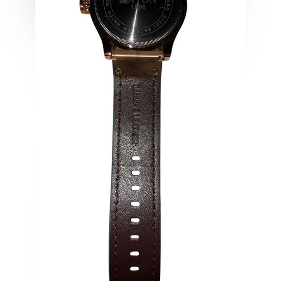 Cayon Rose gold & Blue Men’s Genuine Leather Watch - Picture 5 of 9